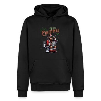 Père Noël Noël Hommes et femmes - Sweat à capuche Premium bio Homme - noir - Devant - Nico (187cm)