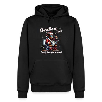 Père Noël Noël Hommes et femmes - Sweat à capuche Premium bio Homme - noir - Devant - Nico (187cm)