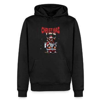 Père Noël Noël Hommes et femmes - Sweat à capuche Premium bio Homme - noir - Devant - Nico (187cm)