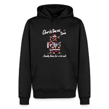 Père Noël Noël Hommes et femmes - Sweat à capuche Premium bio Homme - noir - Devant - Nico (187cm)