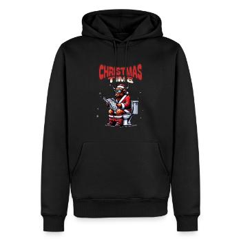 Père Noël Noël Hommes et femmes - Sweat à capuche Premium bio Homme - noir - Devant - Nico (187cm)