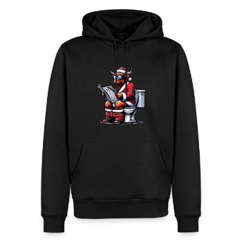 Père Noël Noël Hommes et femmes - Sweat à capuche Premium bio Homme - noir - Devant - Nico (187cm)