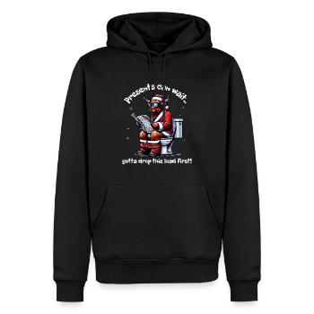 Père Noël Noël Hommes et femmes - Sweat à capuche Premium bio Homme - noir - Devant - Nico (187cm)