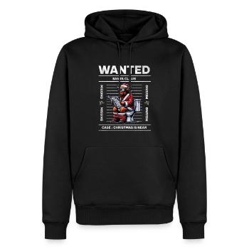 Père Noël Noël Hommes et femmes - Sweat à capuche Premium bio Homme - noir - Devant - Nico (187cm)