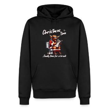 Père Noël Noël Hommes et femmes - Sweat à capuche Premium bio Homme - noir - Devant - Nico (187cm)
