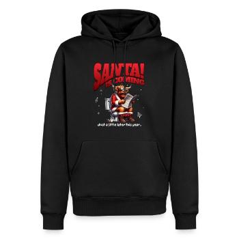 Père Noël Noël Hommes et femmes - Sweat à capuche Premium bio Homme - noir - Devant - Nico (187cm)