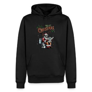 Père Noël Noël Hommes et femmes - Sweat à capuche Premium bio Homme - noir - Devant - Nico (187cm)