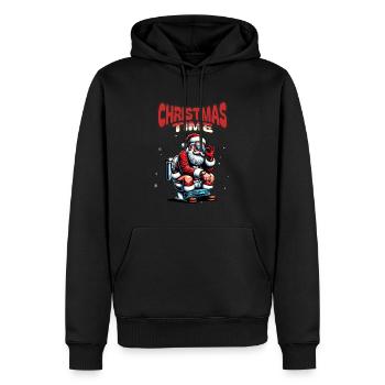 Père Noël Noël Hommes et femmes - Sweat à capuche Premium bio Homme - noir - Devant - Nico (187cm)