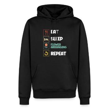 Fleuriste Fleur Florale Fleuristerie - Sweat à capuche Premium bio Homme - noir - Devant - Nico (187cm)