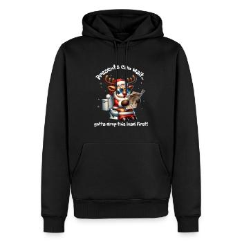 Père Noël Noël Hommes et femmes - Sweat à capuche Premium bio Homme - noir - Devant - Nico (187cm)