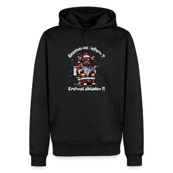 Père Noël Noël Hommes et femmes - Sweat à capuche Premium bio Homme - noir - Devant - Nico (187cm)