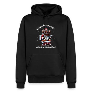 Père Noël Noël Hommes et femmes - Sweat à capuche Premium bio Homme - noir - Devant - Nico (187cm)