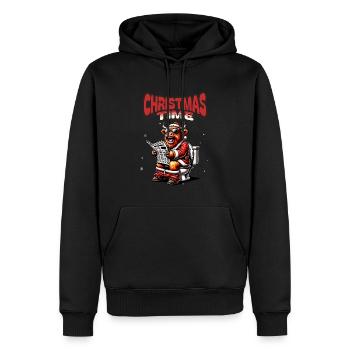 Père Noël Noël Hommes et femmes - Sweat à capuche Premium bio Homme - noir - Devant - Nico (187cm)