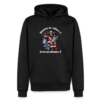 Père Noël Noël Hommes et femmes - Sweat à capuche Premium bio Homme - noir - Devant - Nico (187cm)