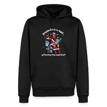 Père Noël Noël Hommes et femmes - Sweat à capuche Premium bio Homme - noir - Devant - Nico (187cm)