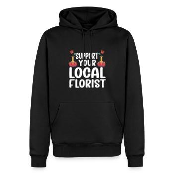 Fleuriste Fleur Florale Fleuristerie - Sweat à capuche Premium bio Homme - noir - Devant - Nico (187cm)