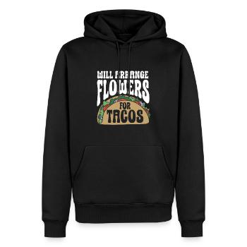 Fleuriste Fleur Florale Fleuristerie - Sweat à capuche Premium bio Homme - noir - Devant - Nico (187cm)