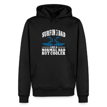 Surfing Dad Like A Normal Dad But Cooler Surfer - Männer Premium Bio Hoodie - Schwarz - Vorne - Nico (187cm)