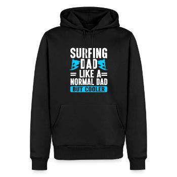 Surfing Dad Like A Normal Dad But Cooler Surfer - Männer Premium Bio Hoodie - Schwarz - Vorne - Nico (187cm)