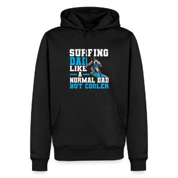 Surfing Dad Like A Normal Dad But Cooler Surfer - Männer Premium Bio Hoodie - Schwarz - Vorne - Nico (187cm)