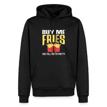 French Fries Food Pun Potato - Männer Premium Bio Hoodie - Schwarz - Vorne - Nico (187cm)