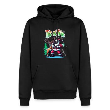 Santa Claus is dancing on xmas Christmas funny - Männer Premium Bio Hoodie - Schwarz - Vorne - Nico (187cm)