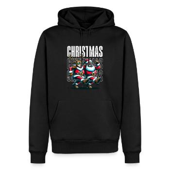 Santa Claus is dancing on xmas Christmas funny - Männer Premium Bio Hoodie - Schwarz - Vorne - Nico (187cm)