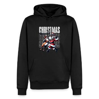 Santa Claus is dancing on xmas Christmas funny - Männer Premium Bio Hoodie - Schwarz - Vorne - Nico (187cm)