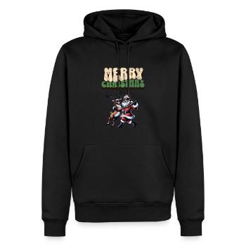 Santa Claus is dancing on xmas Christmas funny - Männer Premium Bio Hoodie - Schwarz - Vorne - Nico (187cm)
