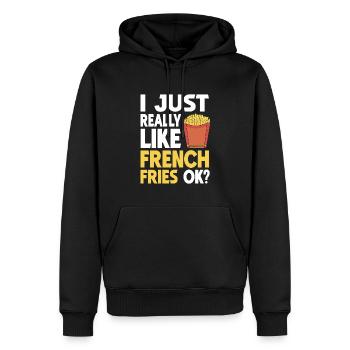 French Fries Food Pun Potato - Männer Premium Bio Hoodie - Schwarz - Vorne - Nico (187cm)