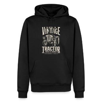 Anniversaire de fermier de tracteur vintage né en 1938 - Sweat à capuche Premium bio Homme - noir - Devant - Nico (187cm)