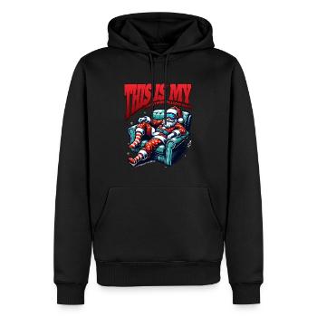 Sleep lazy Santa Claus This is my Christmas pajama - Männer Premium Bio Hoodie - Schwarz - Vorne - Nico (187cm)