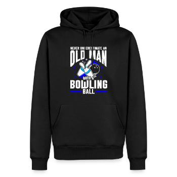 Bowling Ball Bowler - Männer Premium Bio Hoodie - Schwarz - Vorne - Nico (187cm)