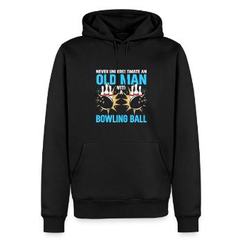 Bowling Ball Bowler - Männer Premium Bio Hoodie - Schwarz - Vorne - Nico (187cm)