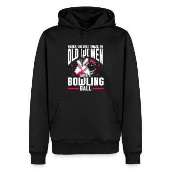 Bowling Ball Bowler - Männer Premium Bio Hoodie - Schwarz - Vorne - Nico (187cm)