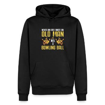 Bowling Ball Bowler - Männer Premium Bio Hoodie - Schwarz - Vorne - Nico (187cm)