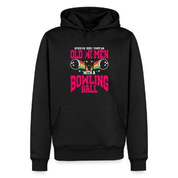 Bowling Ball Bowler - Männer Premium Bio Hoodie - Schwarz - Vorne - Nico (187cm)