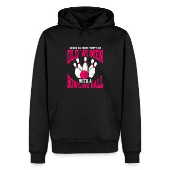 Bowling Ball Bowler - Männer Premium Bio Hoodie - Schwarz - Vorne - Nico (187cm)