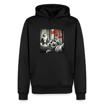 Cat & Santa really exists Selfie Christmas - Männer Premium Bio Hoodie - Schwarz - Vorne - Nico (187cm)