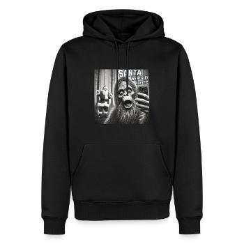 Bigfoot & Santa really exists Selfie Christmas - Männer Premium Bio Hoodie - Schwarz - Vorne - Nico (187cm)