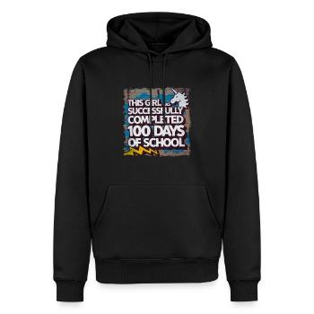 Tenue drôle professeur & élève 100 jours d’école - Sweat à capuche Premium bio Homme - noir - Devant - Nico (187cm)