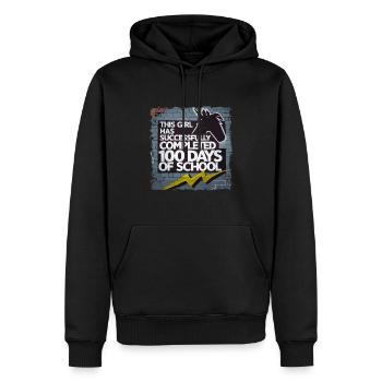 Tenue drôle professeur & élève 100 jours d’école - Sweat à capuche Premium bio Homme - noir - Devant - Nico (187cm)
