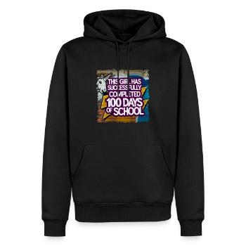 Tenue drôle professeur & élève 100 jours d’école - Sweat à capuche Premium bio Homme - noir - Devant - Nico (187cm)