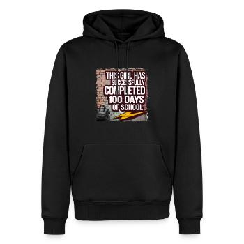 Tenue drôle professeur & élève 100 jours d’école - Sweat à capuche Premium bio Homme - noir - Devant - Nico (187cm)