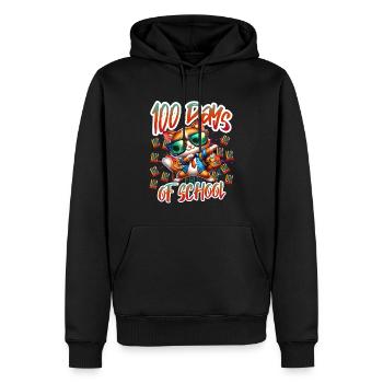 Tenue drôle professeur & élève 100 jours d’école - Sweat à capuche Premium bio Homme - noir - Devant - Nico (187cm)