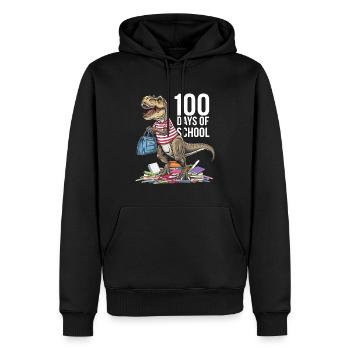 Tenue drôle professeur & élève 100 jours d’école - Sweat à capuche Premium bio Homme - noir - Devant - Nico (187cm)