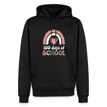 100 jours à l’école Enseignant enfants et garçons - Sweat à capuche Premium bio Homme - noir - Devant - Nico (187cm)