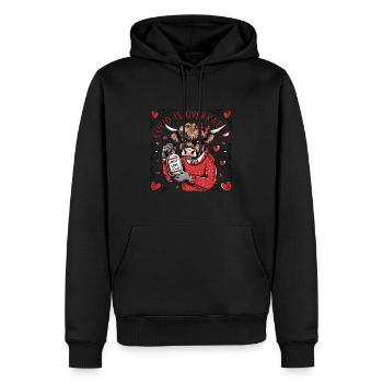Célibataire Saint-Valentin Amour Cupidon Drôle Dicton - Sweat à capuche Premium bio Homme - noir - Devant - Nico (187cm)