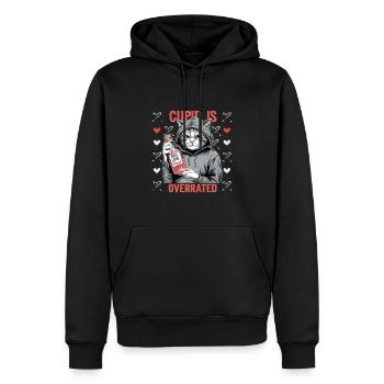 Single Valentinstag Liebe Amor lustiges Spruch - Männer Premium Bio Hoodie - Schwarz - Vorne - Nico (187cm)