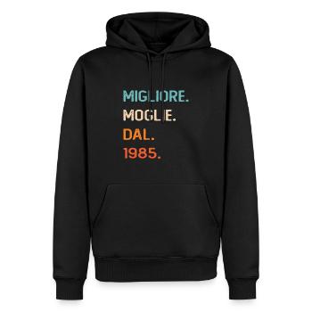 Ehefrau seit 1985 - Männer Premium Bio Hoodie - Schwarz - Vorne - Nico (187cm)